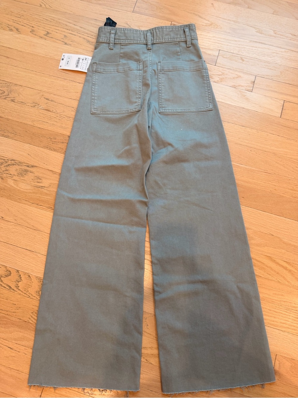 ZARA Olive Green Wide-Leg Casual Jeans - Picture 4 of 5